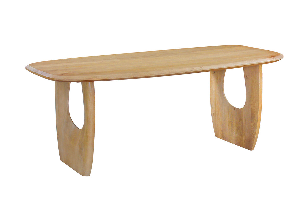 Tafel Braga Deens Ovaal Mango hout Amandel – breedte 200 cm, diepte 100 cm en hoogte 76 cm – aanzicht 5