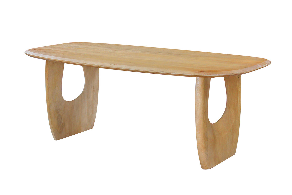 Tafel Braga Deens Ovaal Mango hout Amandel – breedte 200 cm, diepte 100 cm en hoogte 76 cm – aanzicht 6