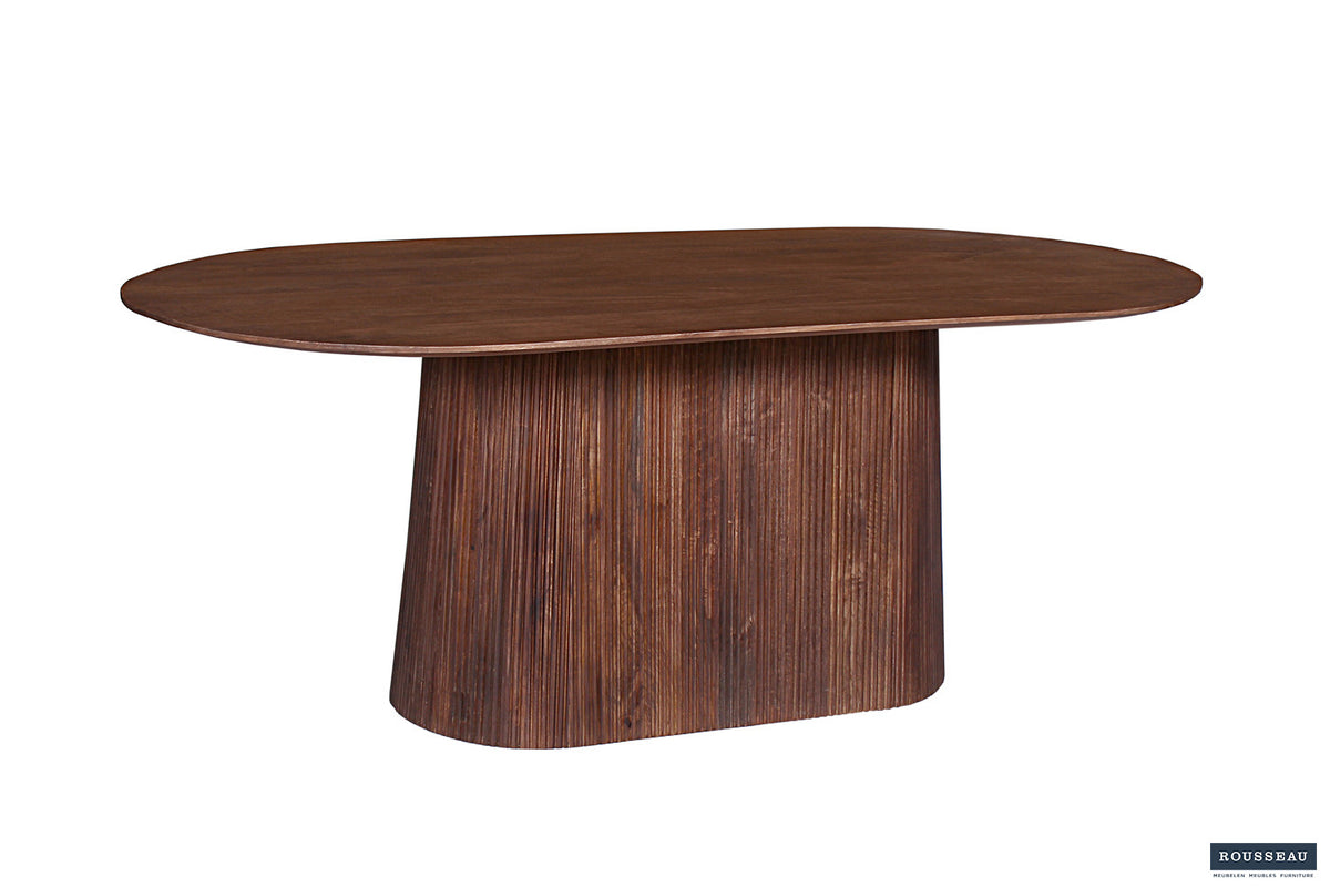 Tafel Miguel 200 cm Ovaal Mango hout Lichtbruin – breedte 200 cm, diepte 100 cm en hoogte 76 cm – aanzicht 3