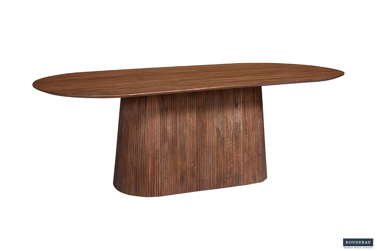 Tafel Miguel 230 cm Ovaal Mango hout Lichtbruin – breedte 230 cm, diepte 110 cm en hoogte 76 cm – aanzicht 3