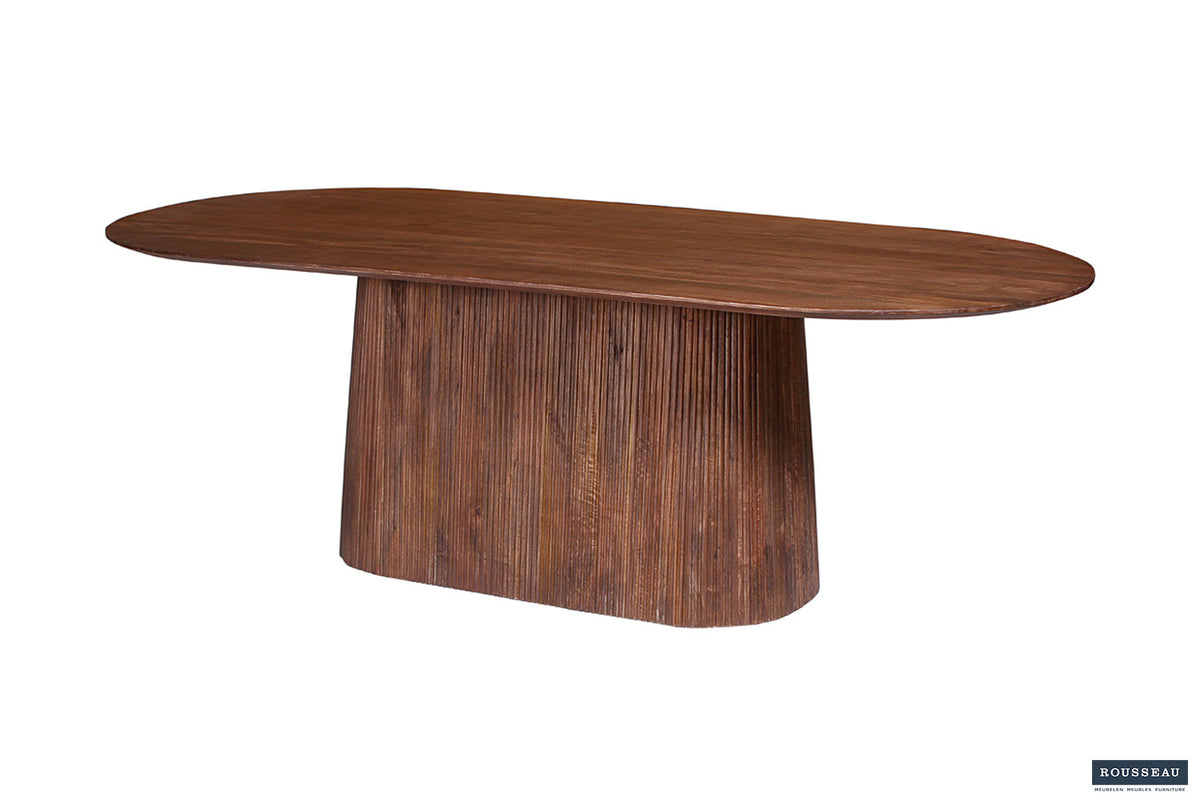 Tafel Miguel 230 cm Ovaal Mango hout Lichtbruin – breedte 230 cm, diepte 110 cm en hoogte 76 cm – aanzicht 4