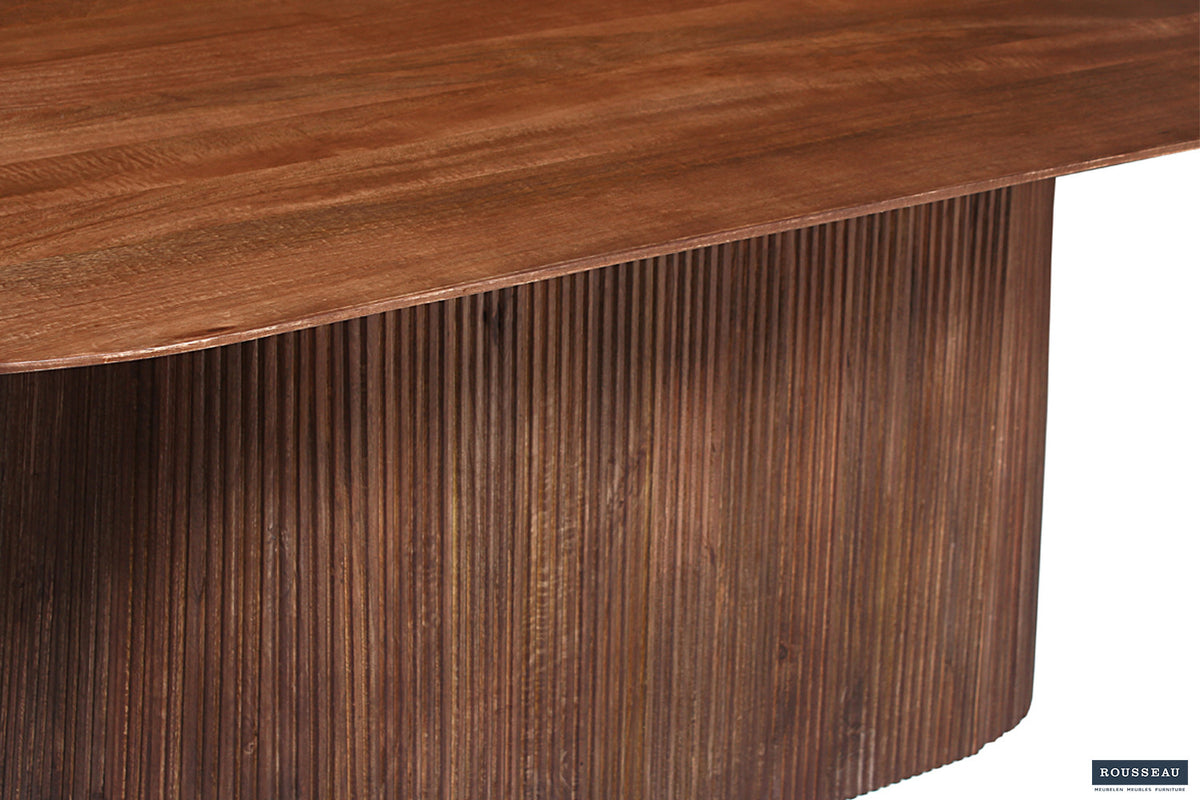 Tafel Miguel 230 cm Ovaal Mango hout Lichtbruin – breedte 230 cm, diepte 110 cm en hoogte 76 cm – aanzicht 5
