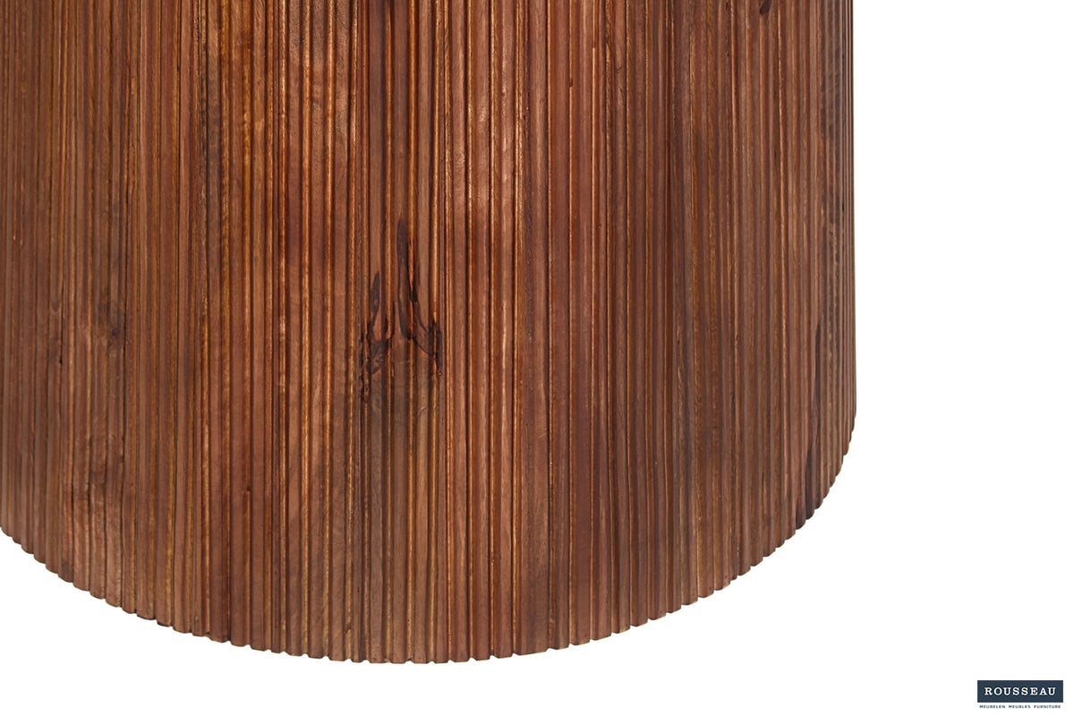 Tafel Miguel 130 cm Rond Mango hout Lichtbruin – breedte 130 cm, diepte 130 cm en hoogte 76 cm – aanzicht 4