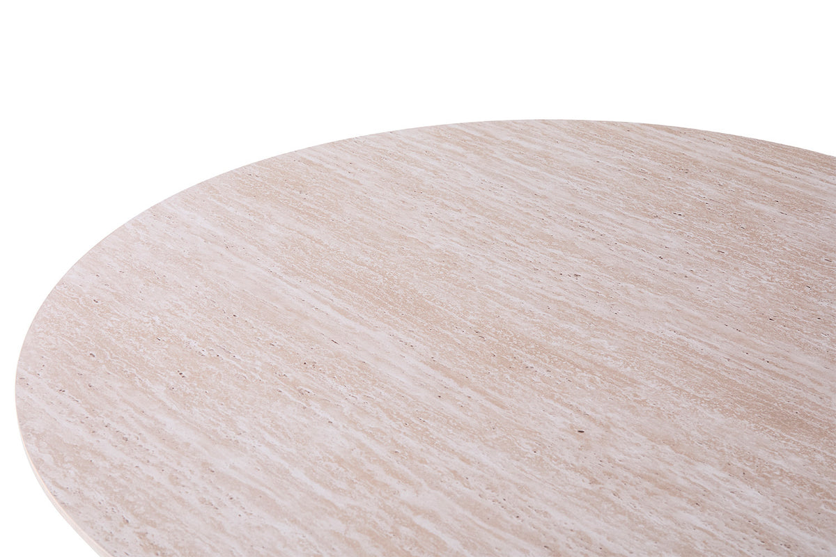 Tafel Lagos 200 cm Ovaal Decor Travertin Beige – breedte 200 cm, diepte 100 cm en hoogte 76 cm – aanzicht 5