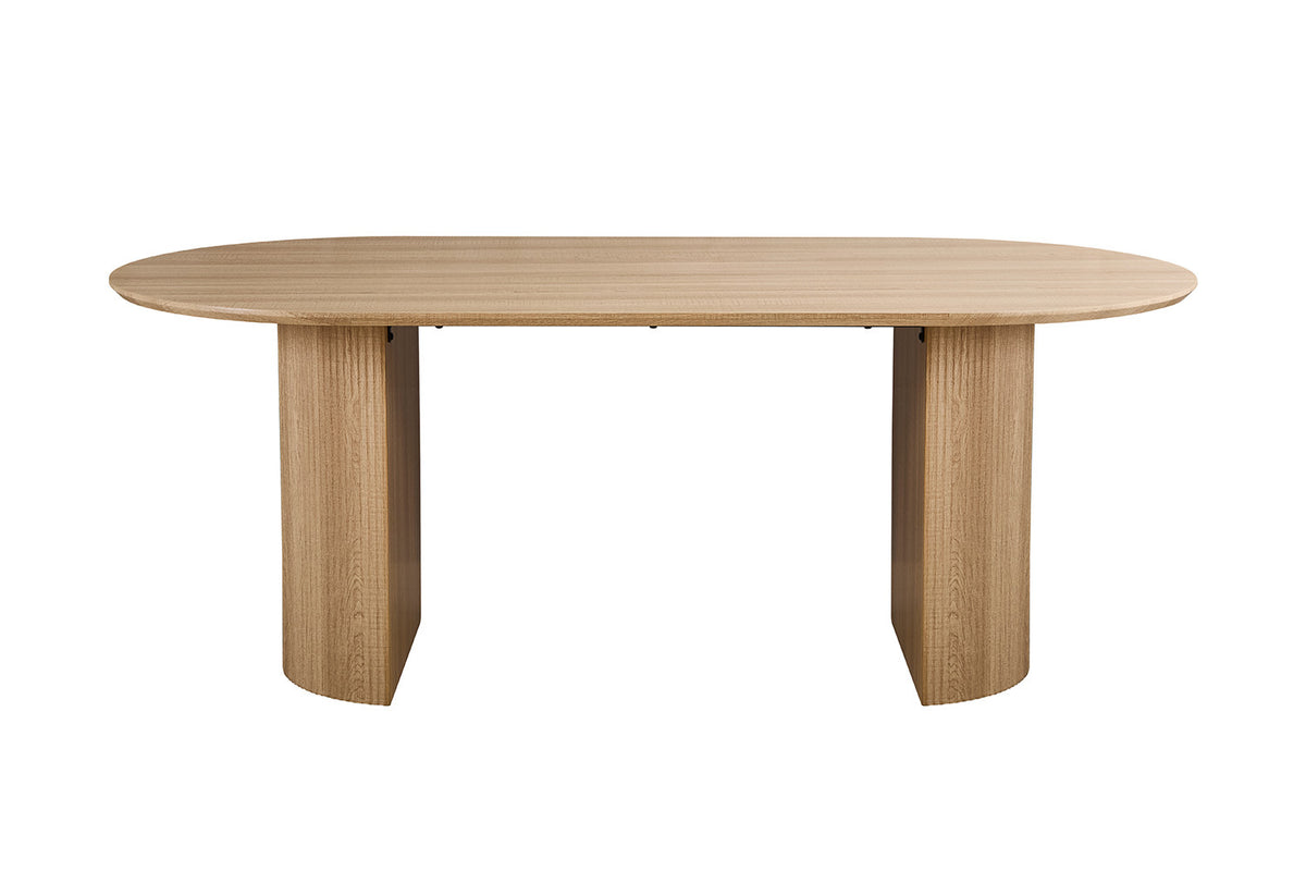 Tafel Lagos 200 cm Ovaal Decor Eik Naturel – breedte 200 cm, diepte 100 cm en hoogte 76 cm – aanzicht 3