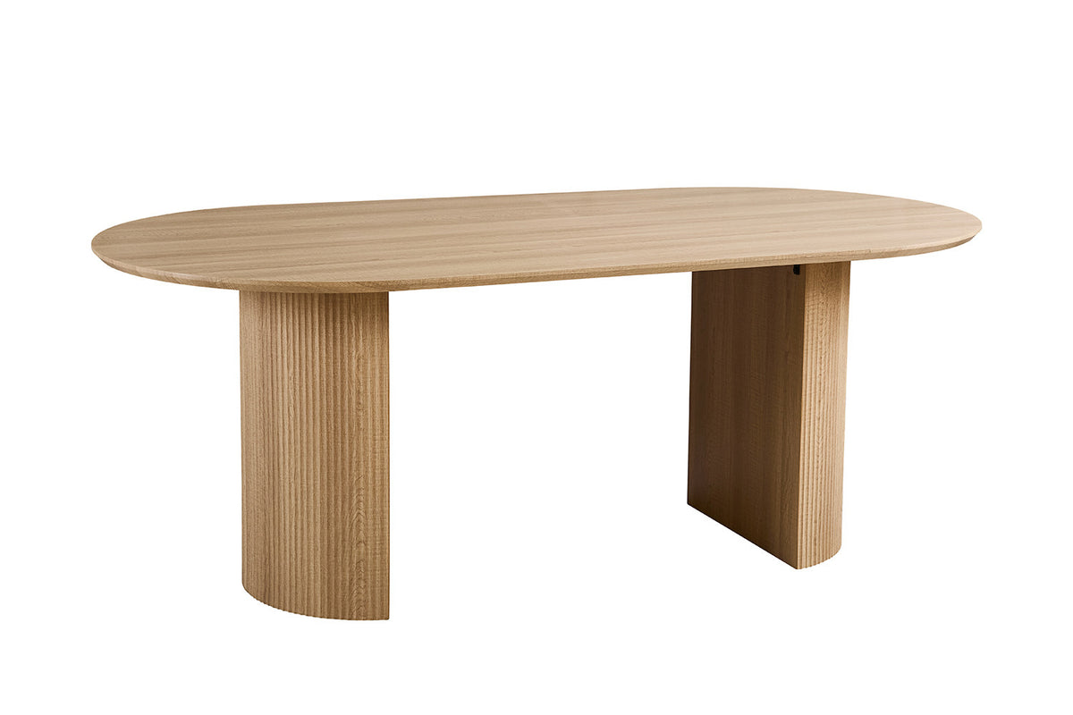 Tafel Lagos 200 cm Ovaal Decor Eik Naturel – breedte 200 cm, diepte 100 cm en hoogte 76 cm – aanzicht 4