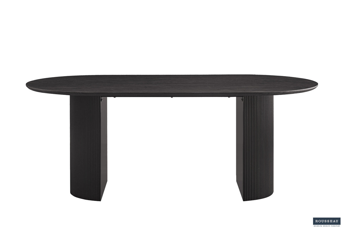 Tafel Lagos 200 cm Ovaal Decor Donkerbruin – breedte 200 cm, diepte 100 cm en hoogte 76 cm – aanzicht 3