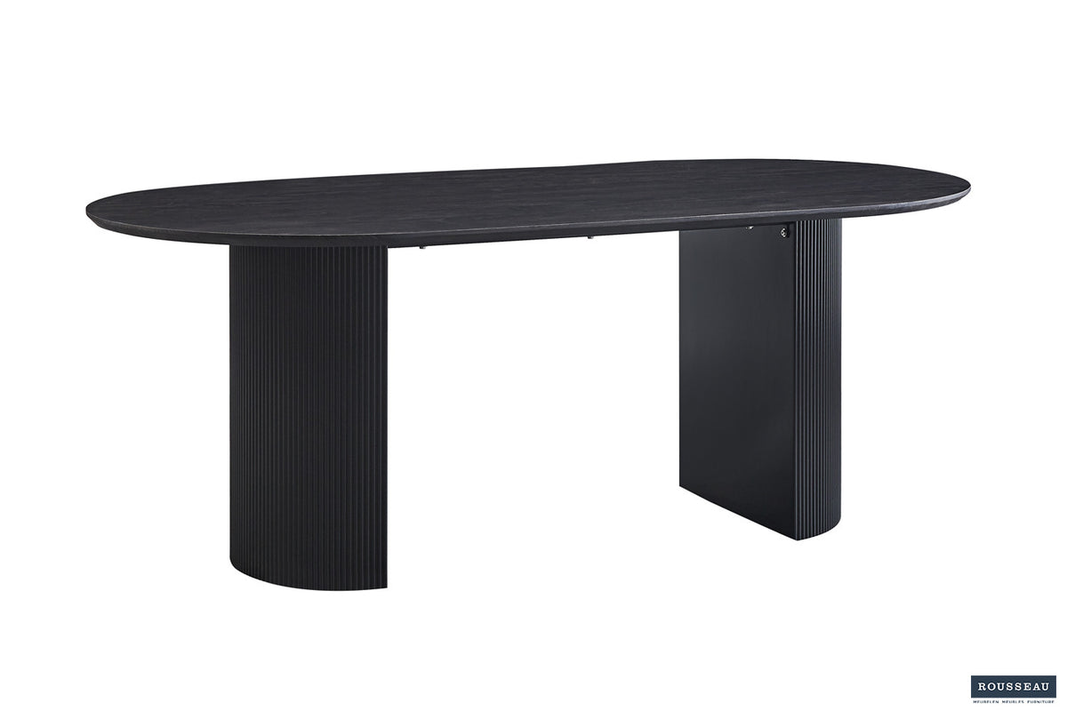 Tafel Lagos 200 cm Ovaal Decor Donkerbruin – breedte 200 cm, diepte 100 cm en hoogte 76 cm – aanzicht 4