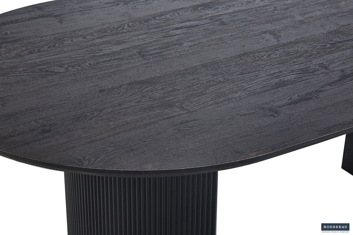 Tafel Lagos 200 cm Ovaal Decor Donkerbruin – breedte 200 cm, diepte 100 cm en hoogte 76 cm – aanzicht 5