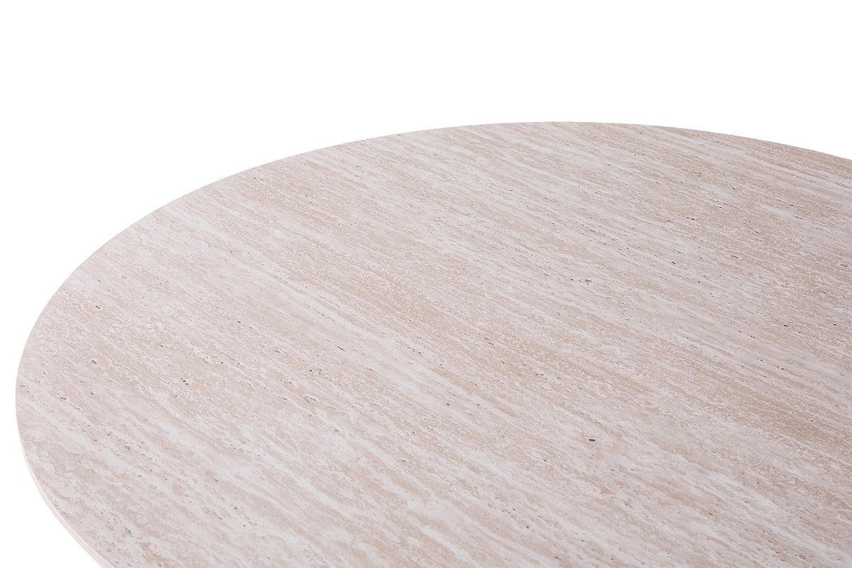 Tafel Lagos 220 cm Ovaal Decor Travertin Beige – breedte 220 cm, diepte 110 cm en hoogte 76 cm – aanzicht 5