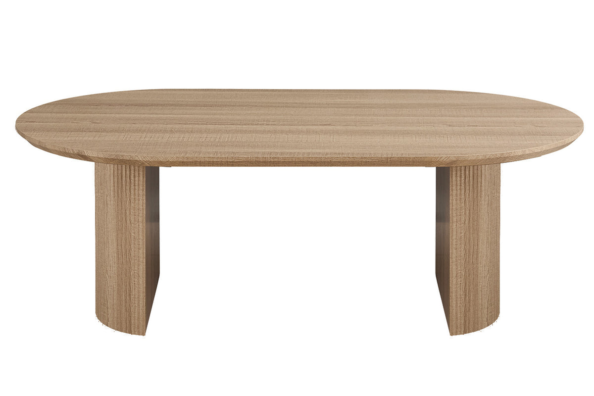 Tafel Lagos 220 cm Ovaal Decor Eik Naturel – breedte 220 cm, diepte 110 cm en hoogte 76 cm – aanzicht 2