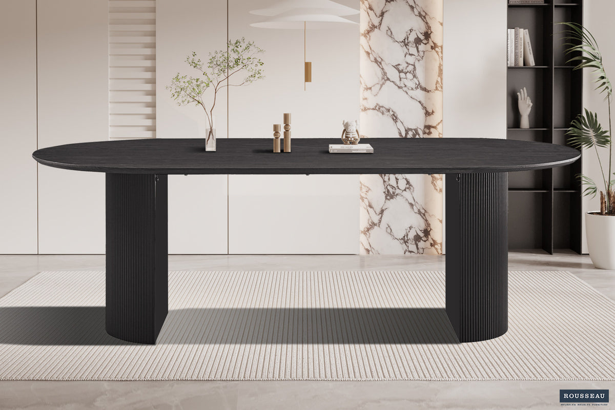 Tafel 'Lagos' 220 cm Ovaal Decor Donkerbruin - afbeelding 2