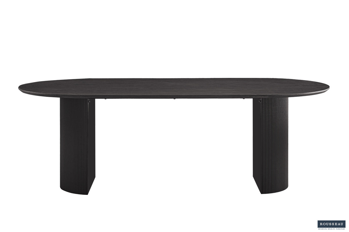 Tafel Lagos 220 cm Ovaal Decor Donkerbruin – breedte 220 cm, diepte 110 cm en hoogte 76 cm – aanzicht 3