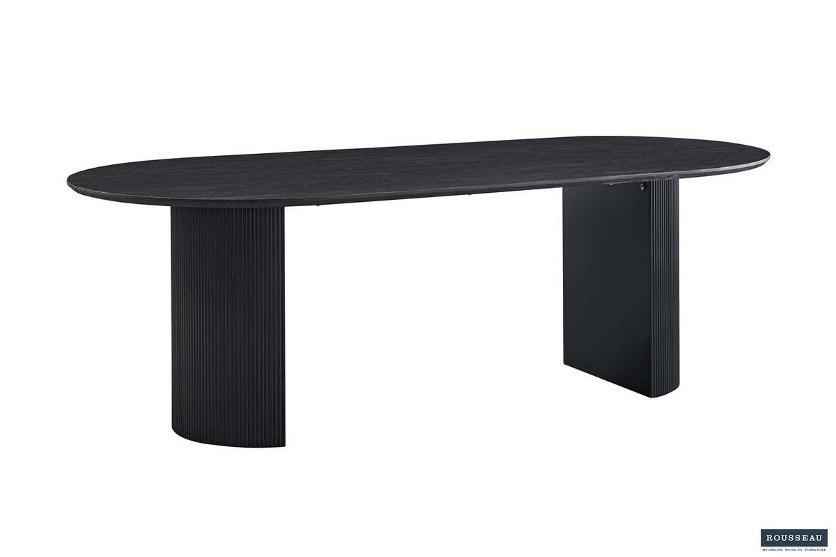 Tafel Lagos 220 cm Ovaal Decor Donkerbruin – breedte 220 cm, diepte 110 cm en hoogte 76 cm – aanzicht 4