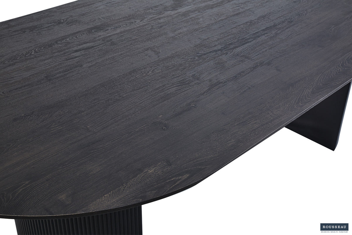 Tafel Lagos 220 cm Ovaal Decor Donkerbruin – breedte 220 cm, diepte 110 cm en hoogte 76 cm – aanzicht 5