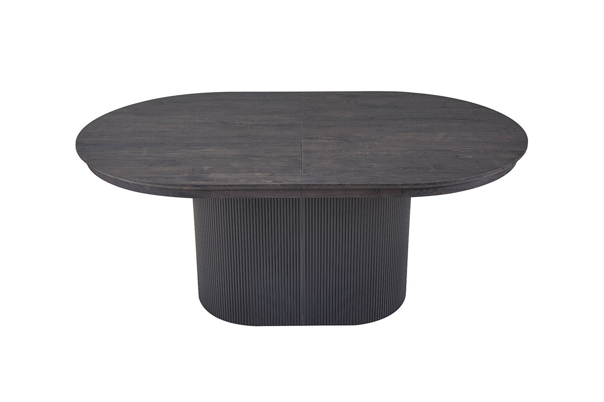 Uitschuifbare tafel Lagos 180-220 cm Ovaal Decor Donkerbruin – breedte 180-220 cm, diepte 110 cm en hoogte 75 cm – aanzicht 6