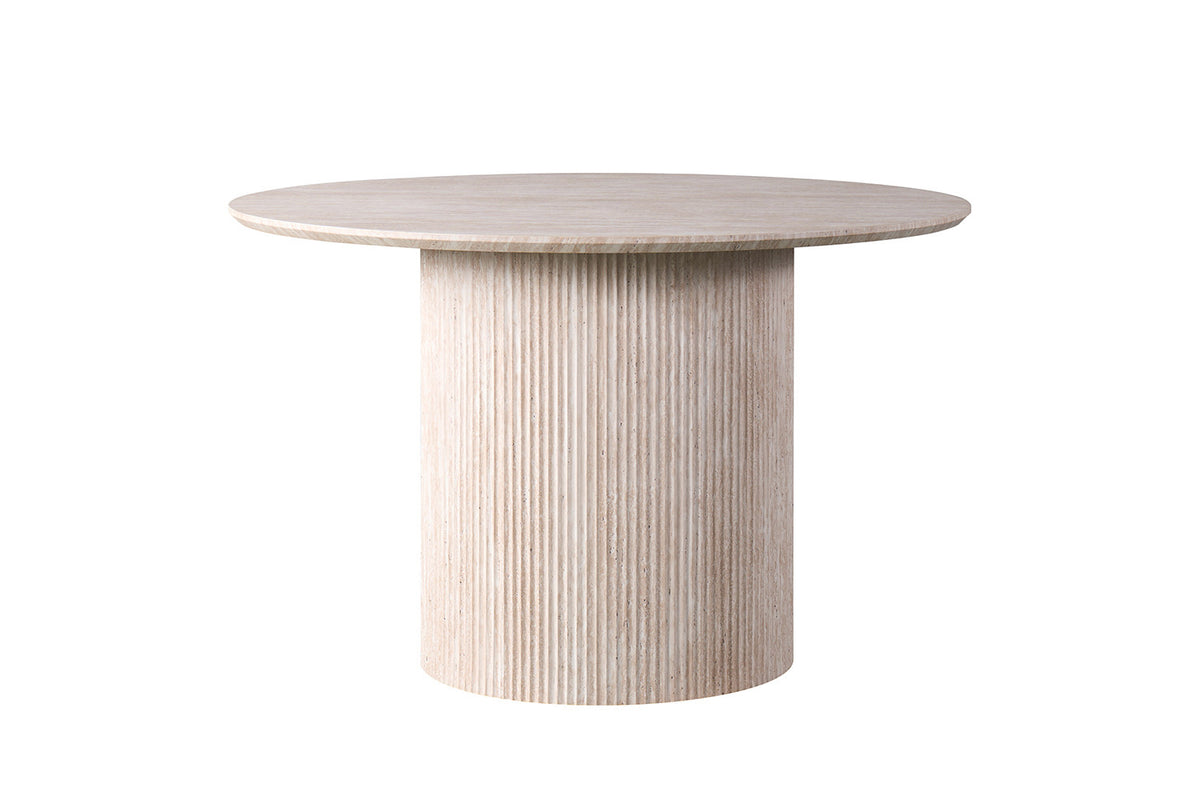 Tafel Lagos 120 cm Rond Decor Travertin Beige – breedte 120 cm, diepte 120 cm en hoogte 76 cm – aanzicht 3