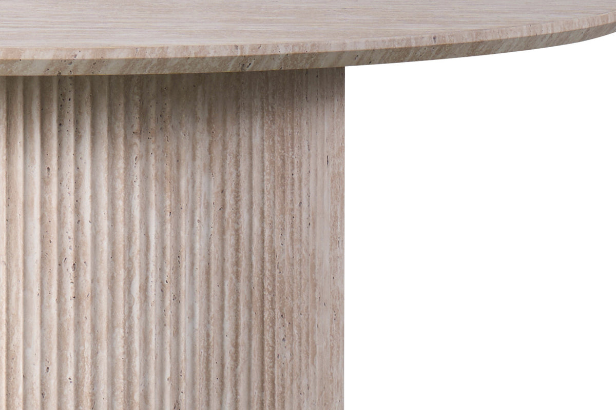 Tafel Lagos 120 cm Rond Decor Travertin Beige – breedte 120 cm, diepte 120 cm en hoogte 76 cm – aanzicht 5
