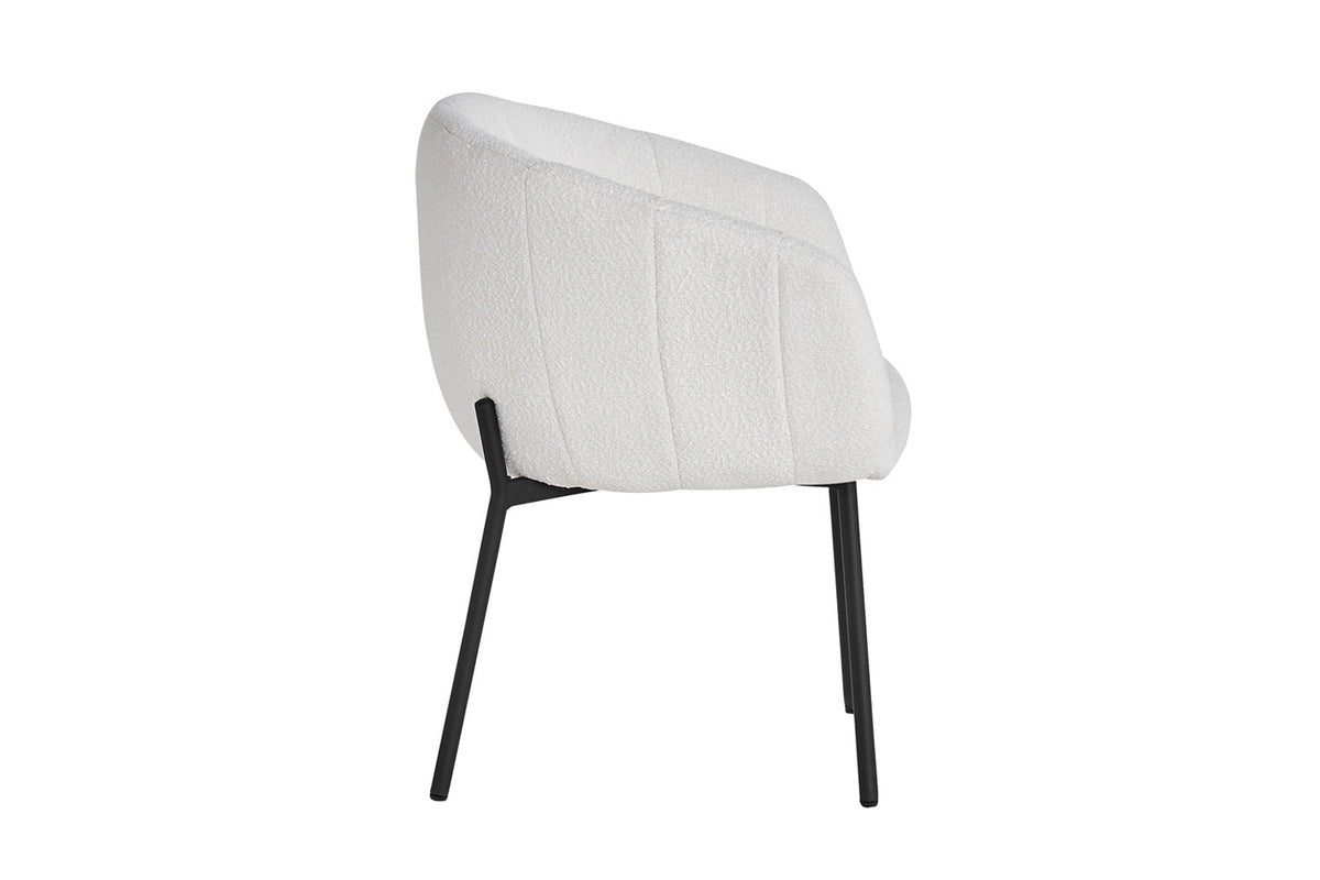 Stoel 'Sevilla' Bouclé Wit - afbeelding 5