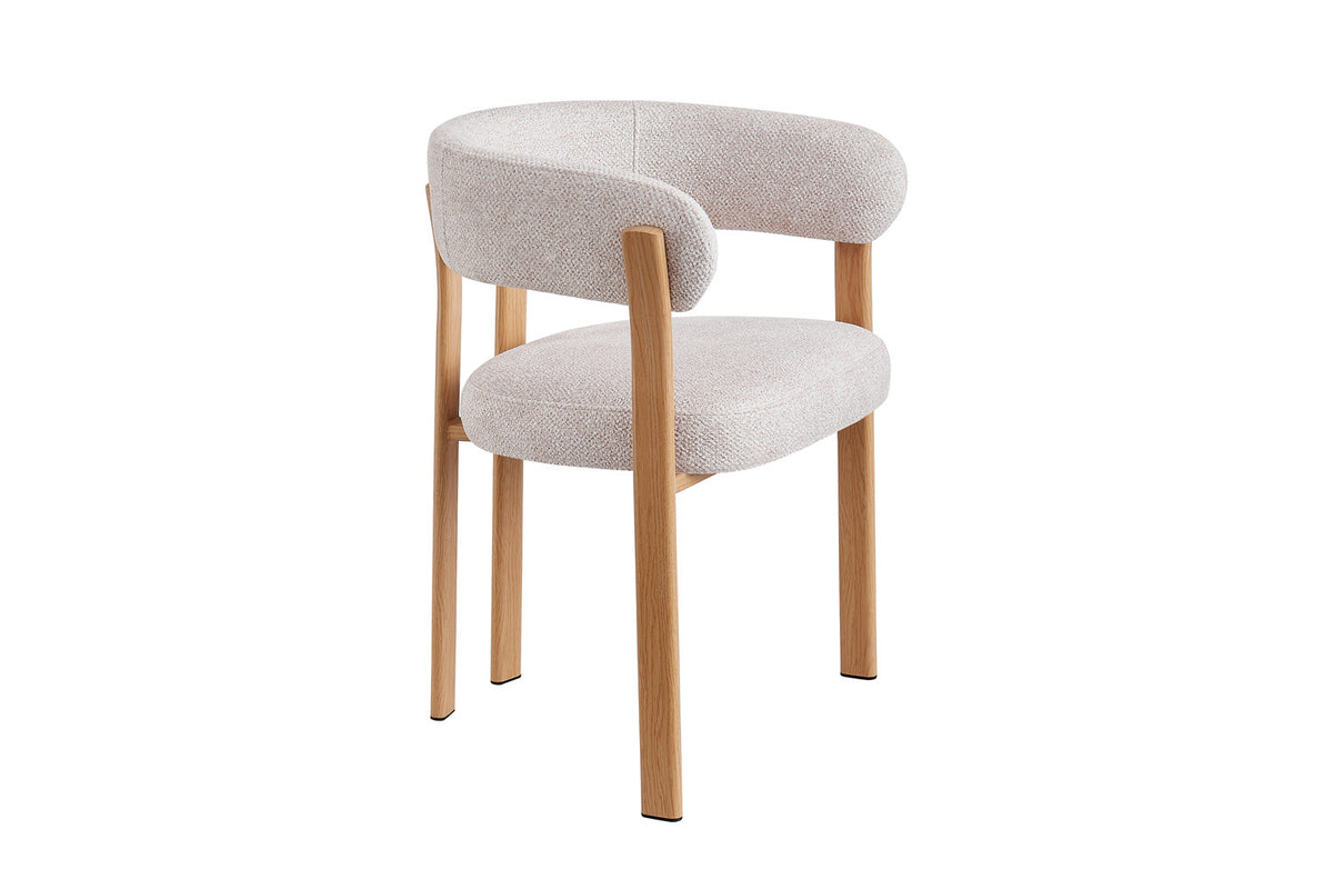 NEW - Stoel met armleuningen 'Julia' Naturel - Stof Fabb Leo 23 - afbeelding 5