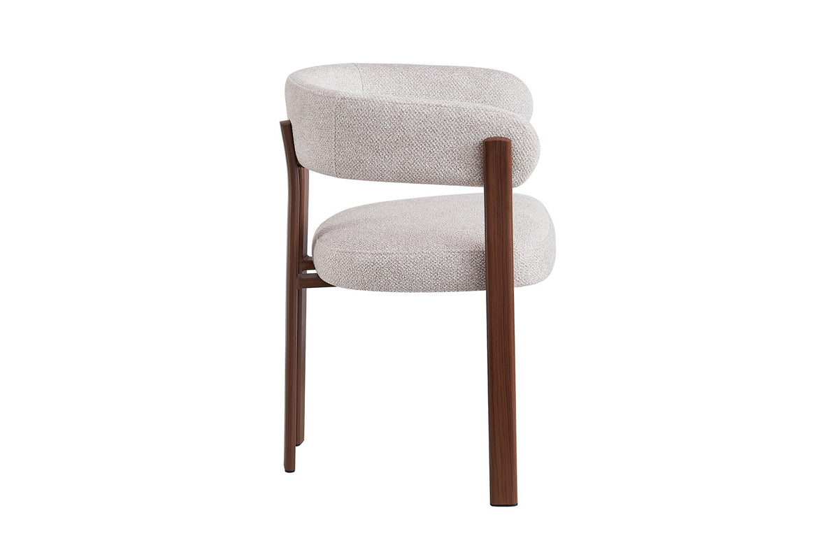 NEW - Stoel met armleuningen 'Julia' Walnoot - Stof Fabb Leo 23 - afbeelding 6