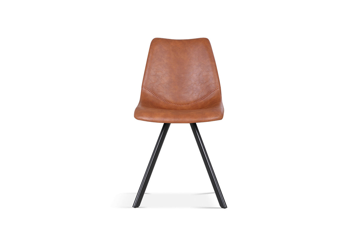 Stoel Emma PU Cognac – aanzicht 3
