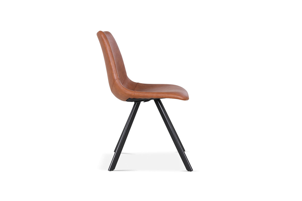 Stoel Emma PU Cognac – aanzicht 4