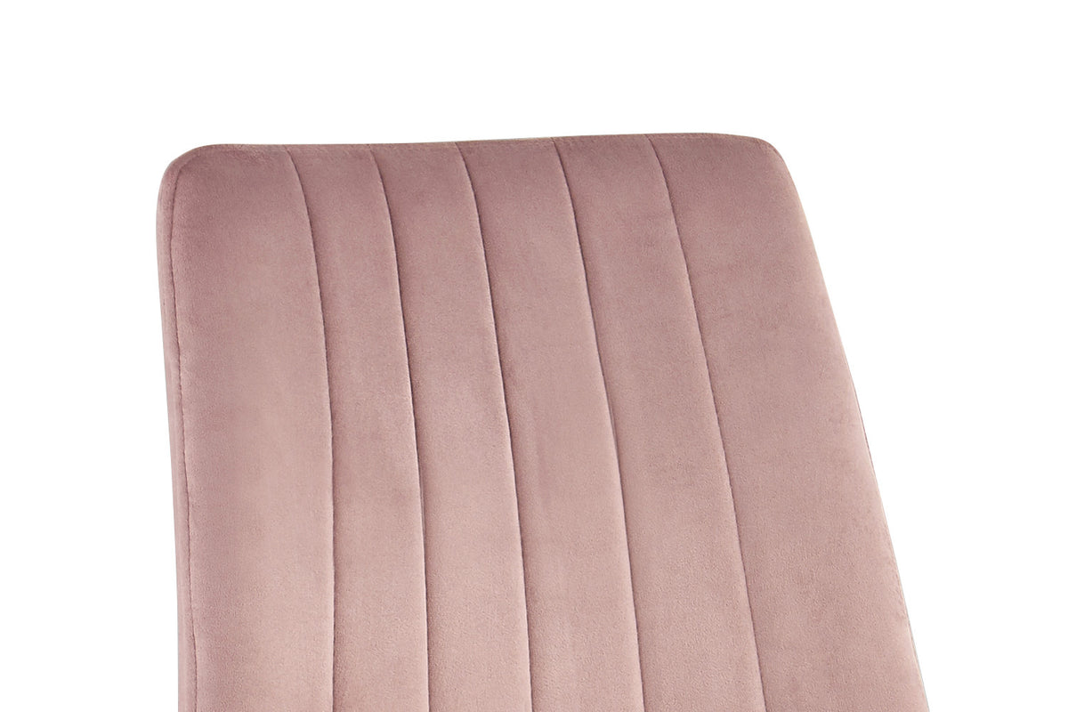 Stoel Willis Fluweel Roze – aanzicht 2