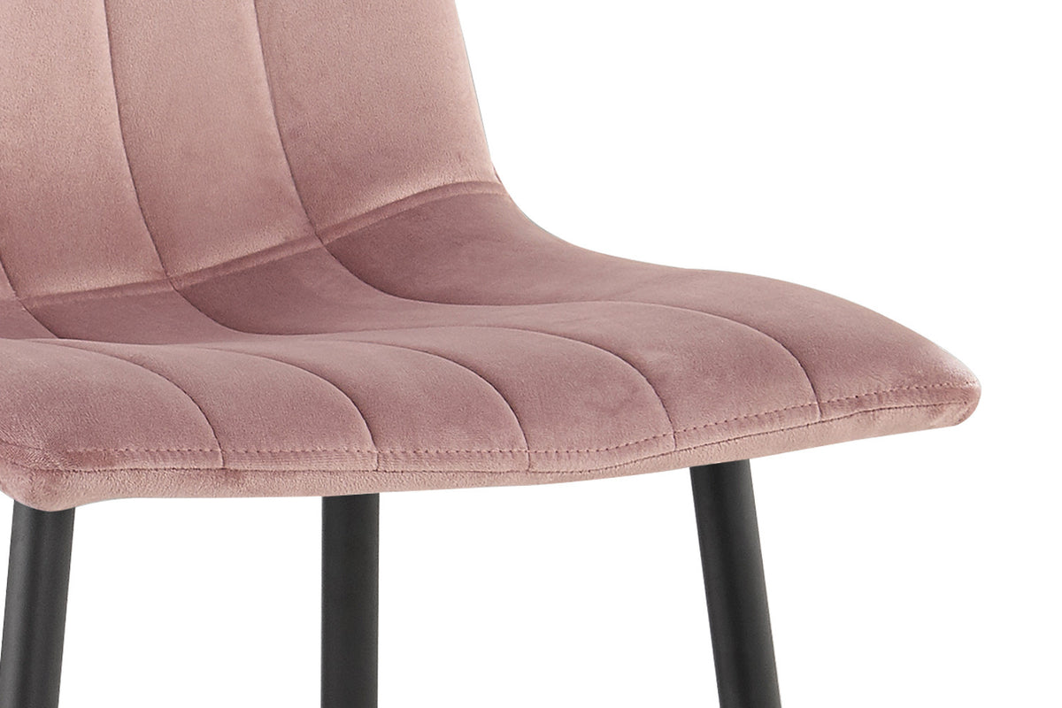Stoel Willis Fluweel Roze – aanzicht 3