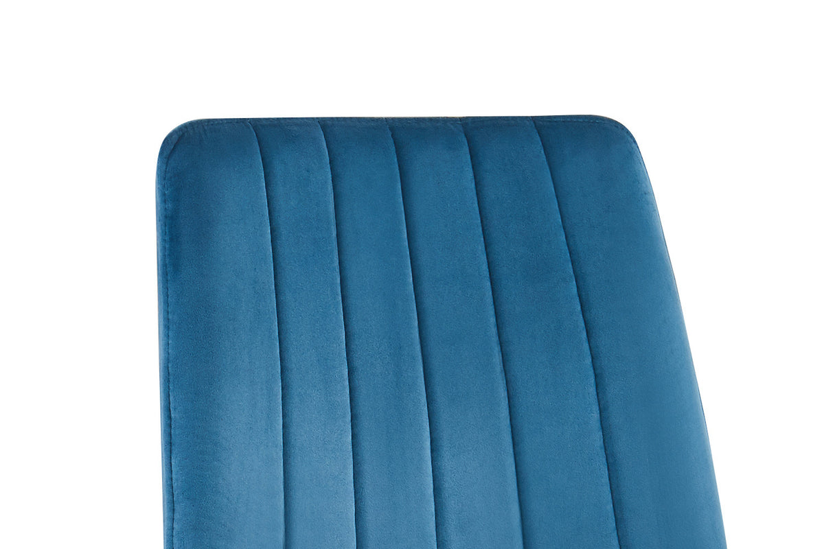 Stoel Willis Fluweel Blauw – aanzicht 3