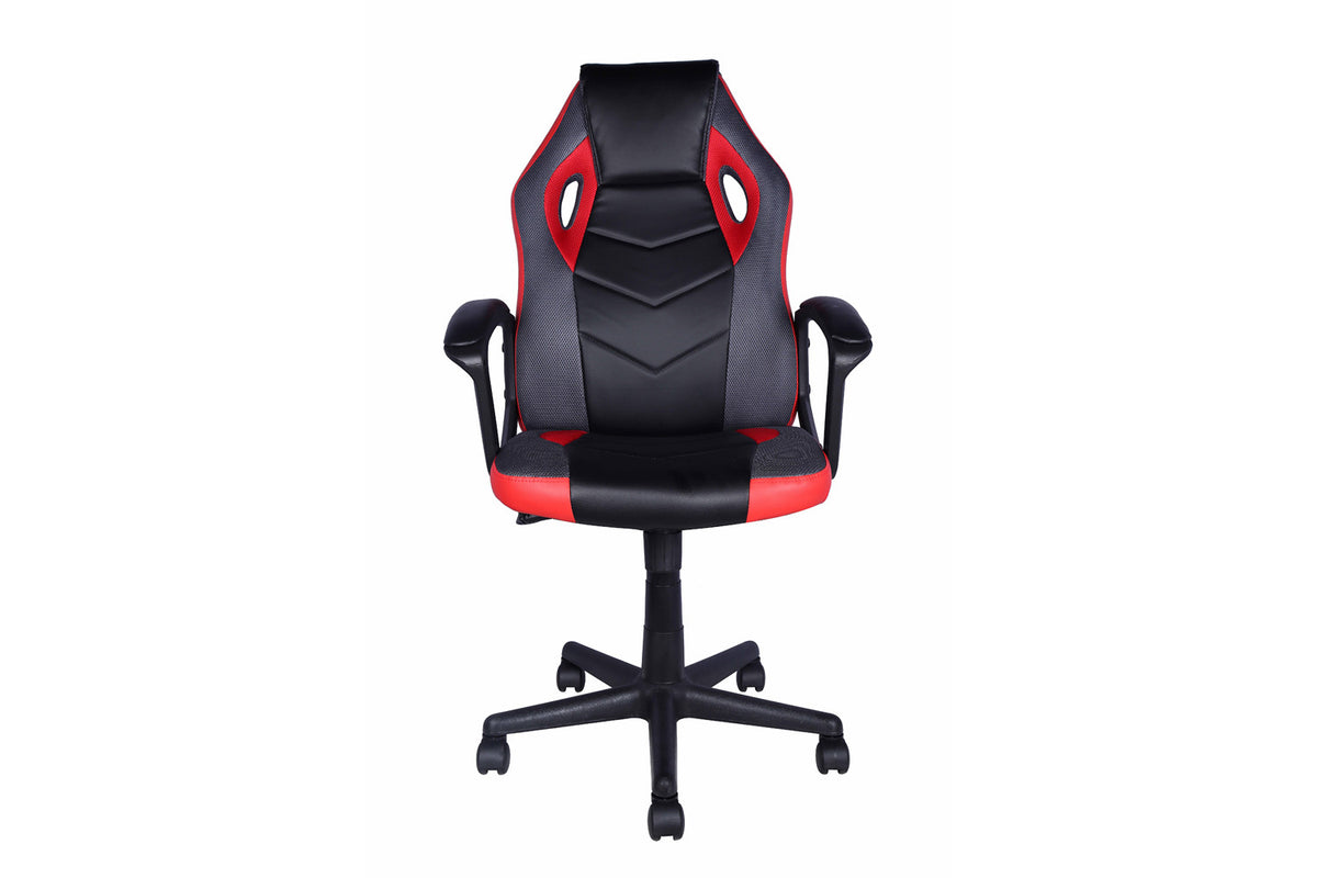 Gamingstoel Tiger PU Zwart/Rood/Grijs – aanzicht 3