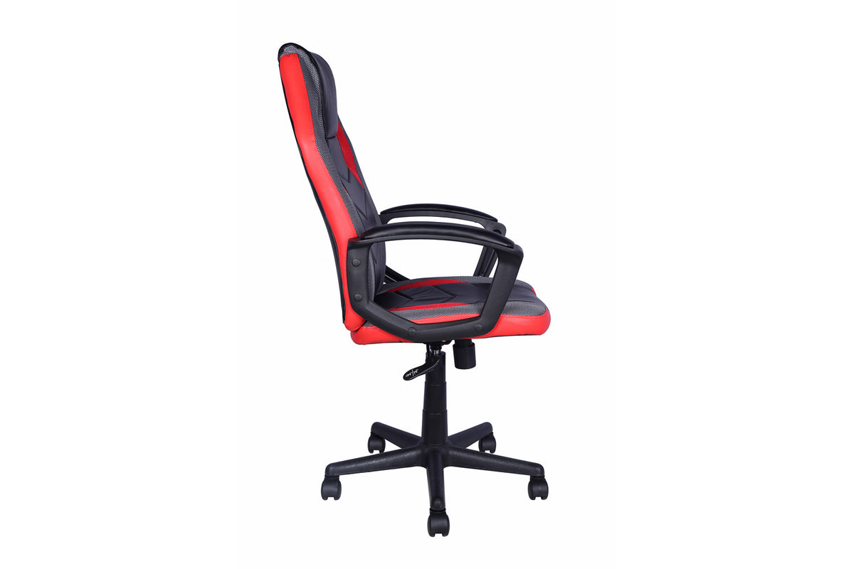 Gamingstoel Tiger PU Zwart/Rood/Grijs – aanzicht 5