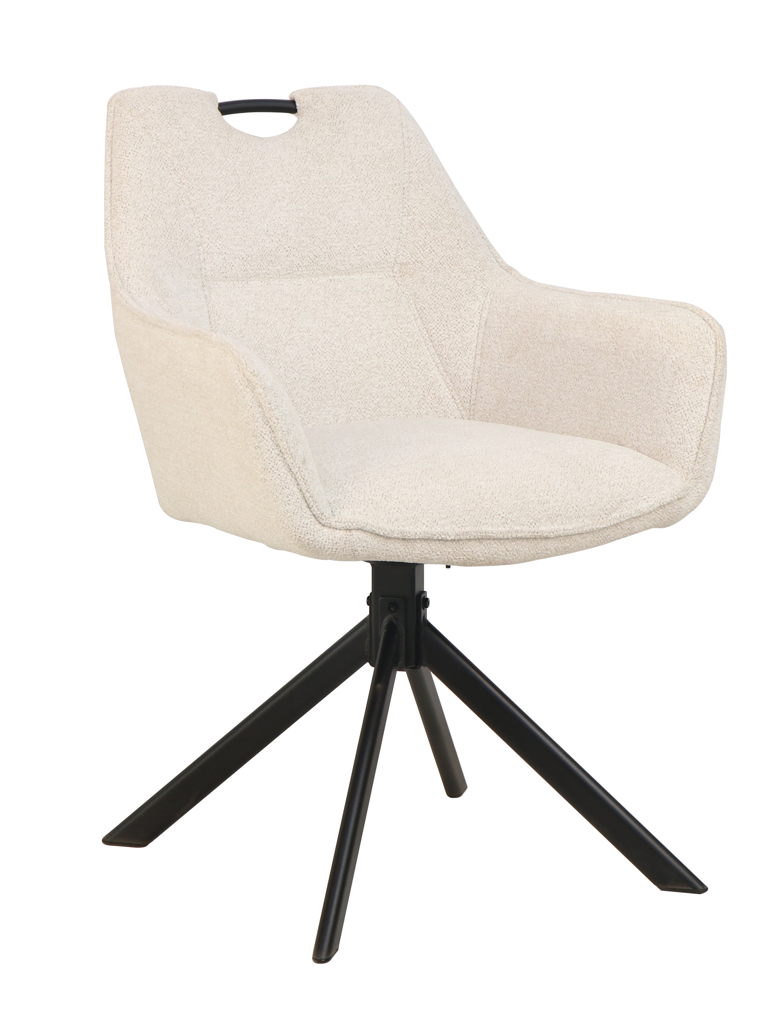 Stoel wit bouclé draaibaar