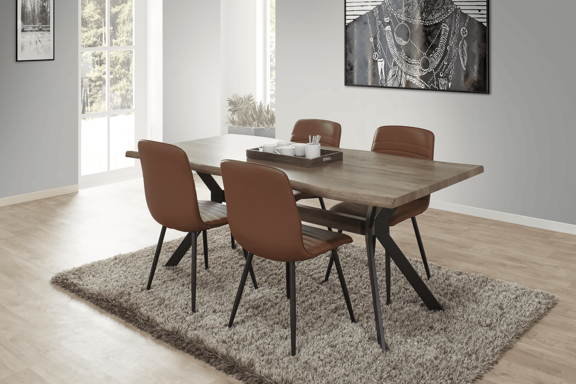 Eettafel free edge - boomstam