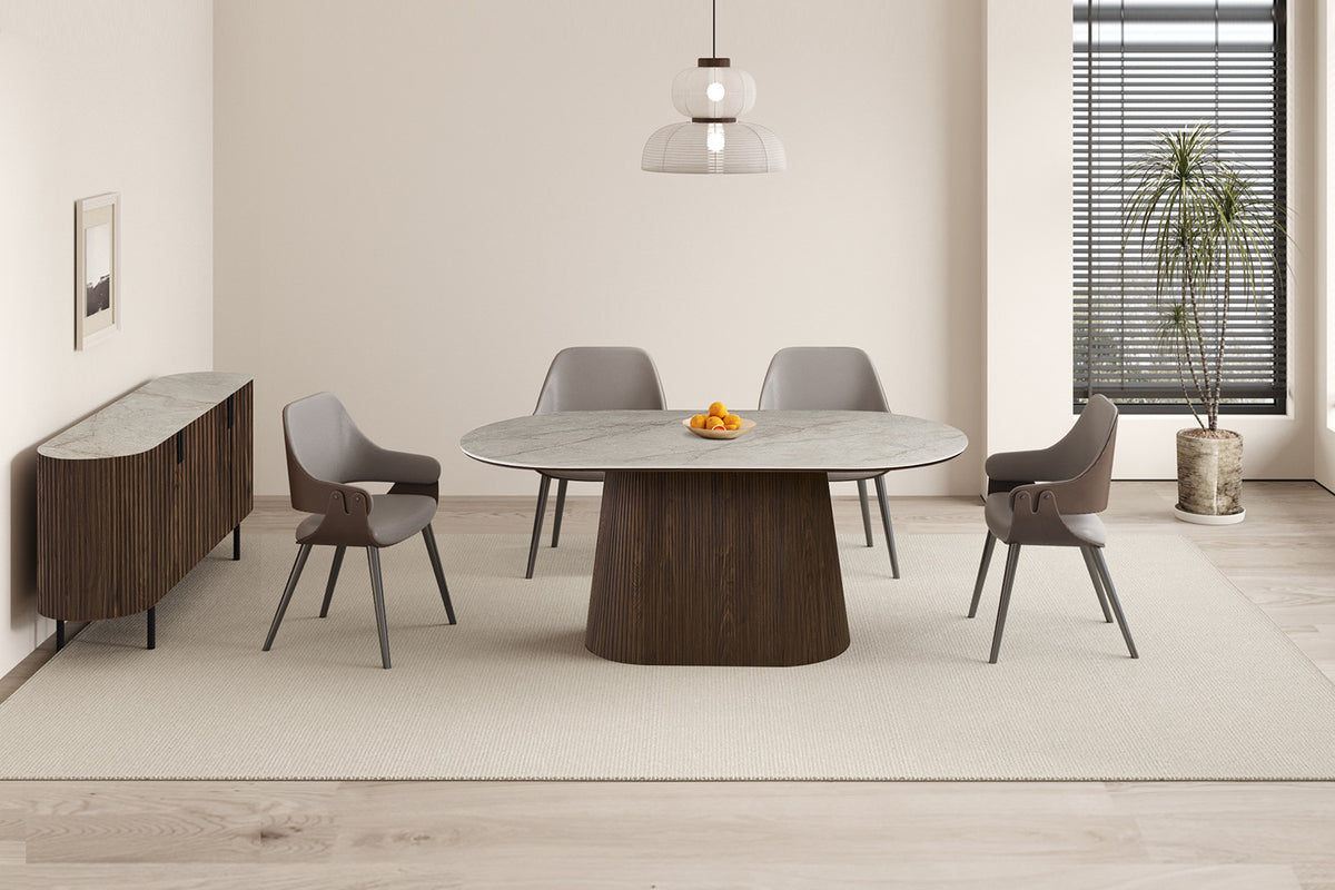 Dressoir 'Vigo' 200 cm Decor Donkere Eik Beige – breedte 200 cm, diepte 45 cm en hoogte 82 cm – aanzicht 3