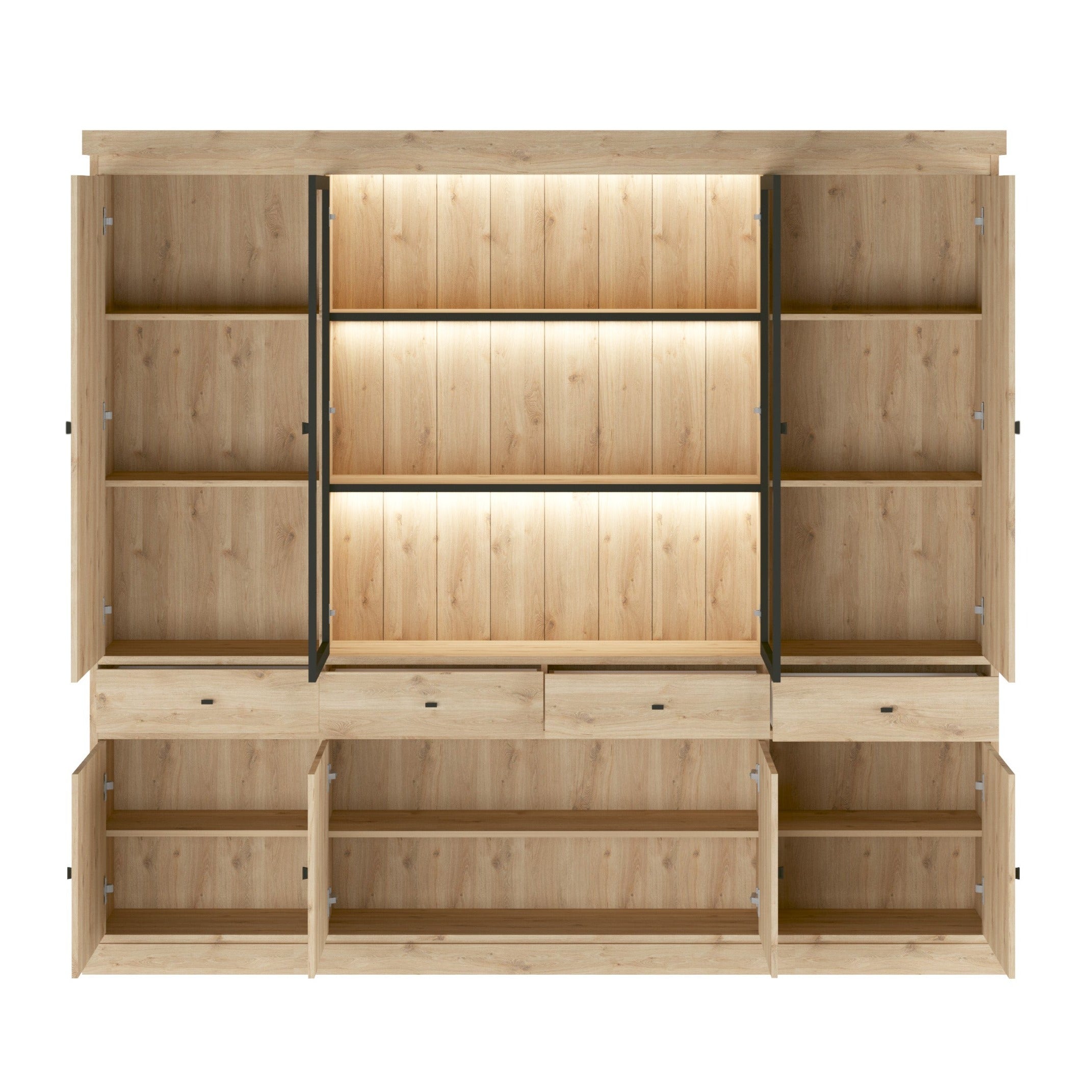 Wandvitrine Jan 4D - Lichte eik