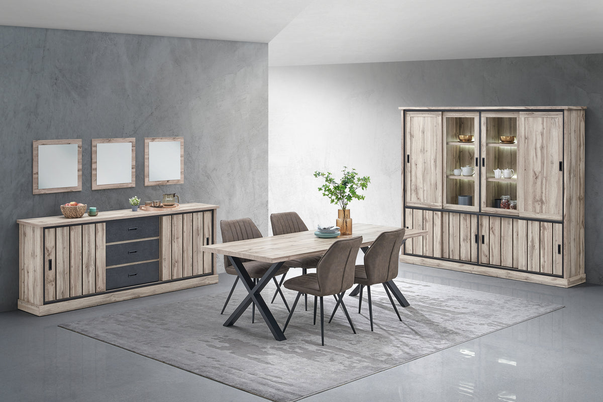 Alina wandkast – 238 cm – met LED – gecombineerd in een interieur
