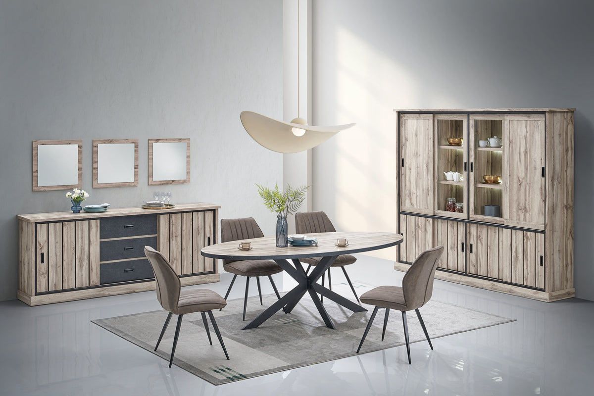 Alina wandkast – 238 cm – met LED – gecombineerd in een interieur
