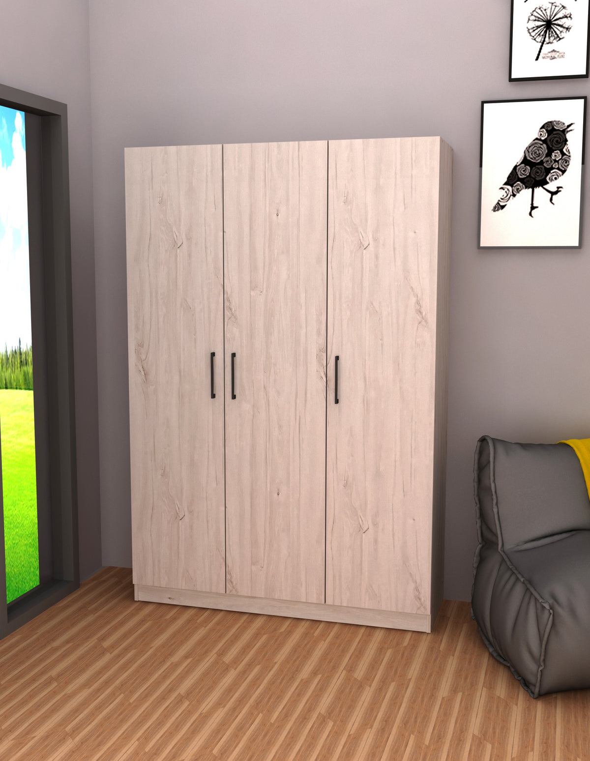 Bergkast white oak – 120 cm – 3 deuren – productaanzicht
