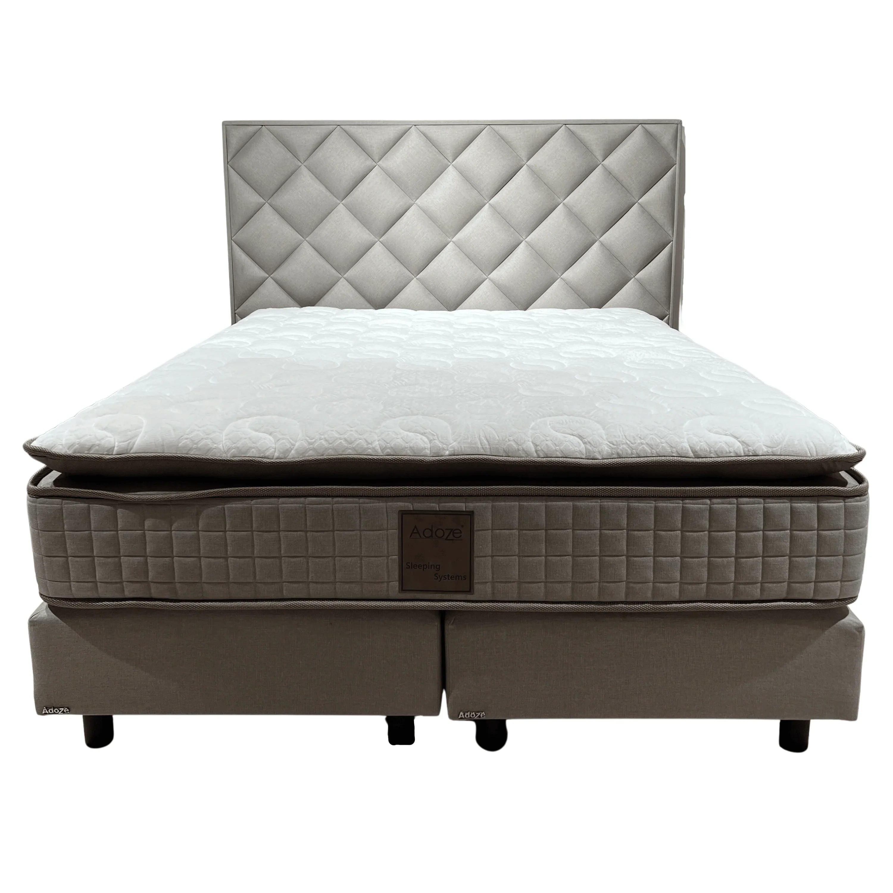 Boxspring platinum - beige stof - Boxspring - Meubelen Robbrecht