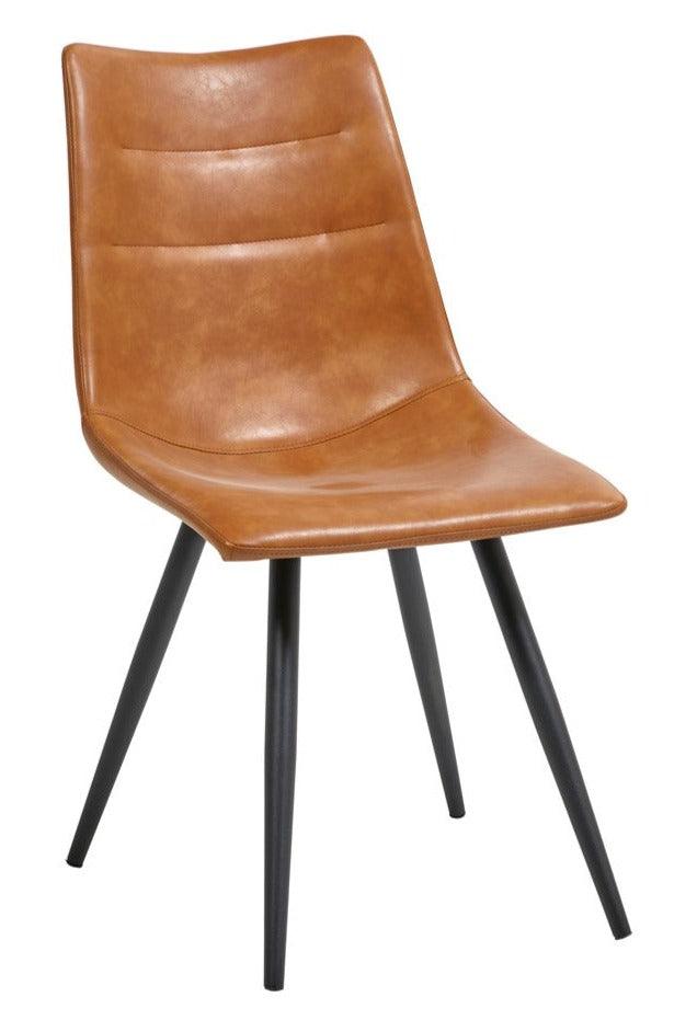 Eetkamerstoel PU cognac - Stoel - Meubelen Robbrecht