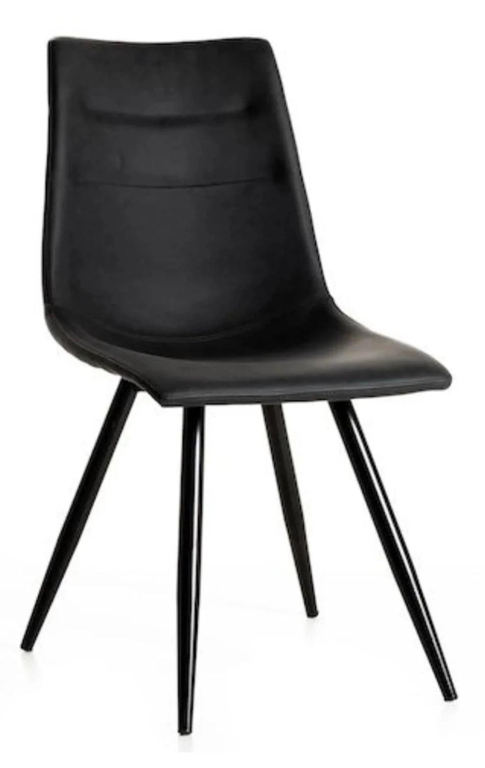 Eetkamerstoel PU zwart - Stoel - Meubelen Robbrecht