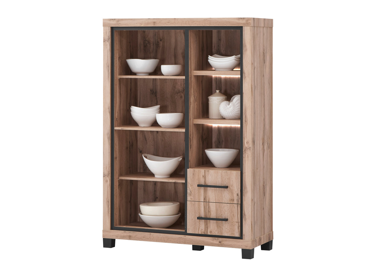 Elegance barkast – 114 cm – met LED – open met zicht op de binnenindeling