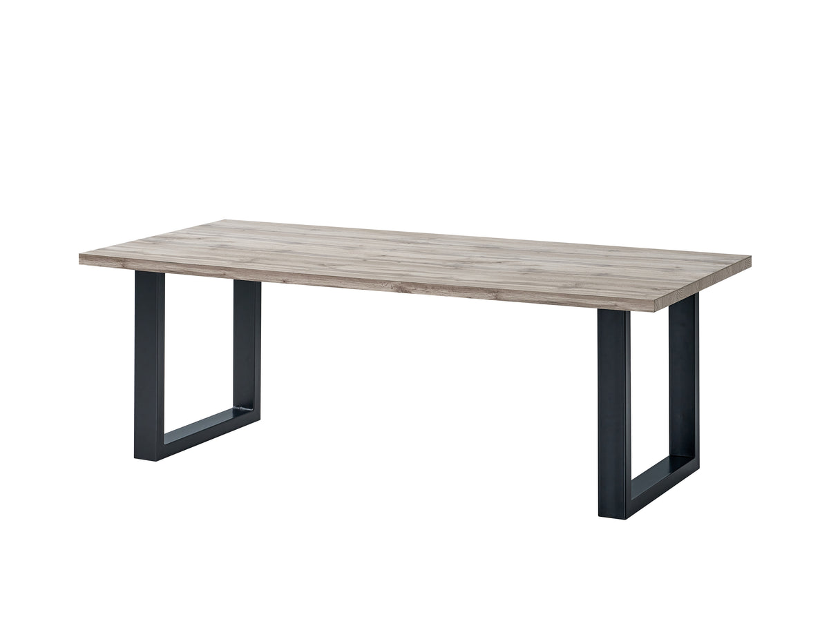 Elegance eettafel rechthoekig – 220 cm – X- of U-poot – vooraanzicht