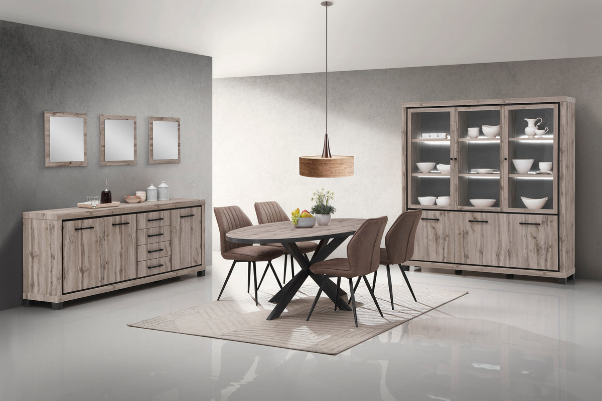 Elegance vitrinekast – 191 cm – met LED – gecombineerd in een interieur
