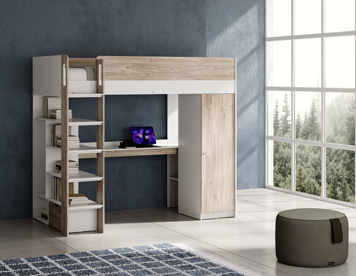 Eva hoogslaper met bureau – 90 x 200 cm – vooraanzicht