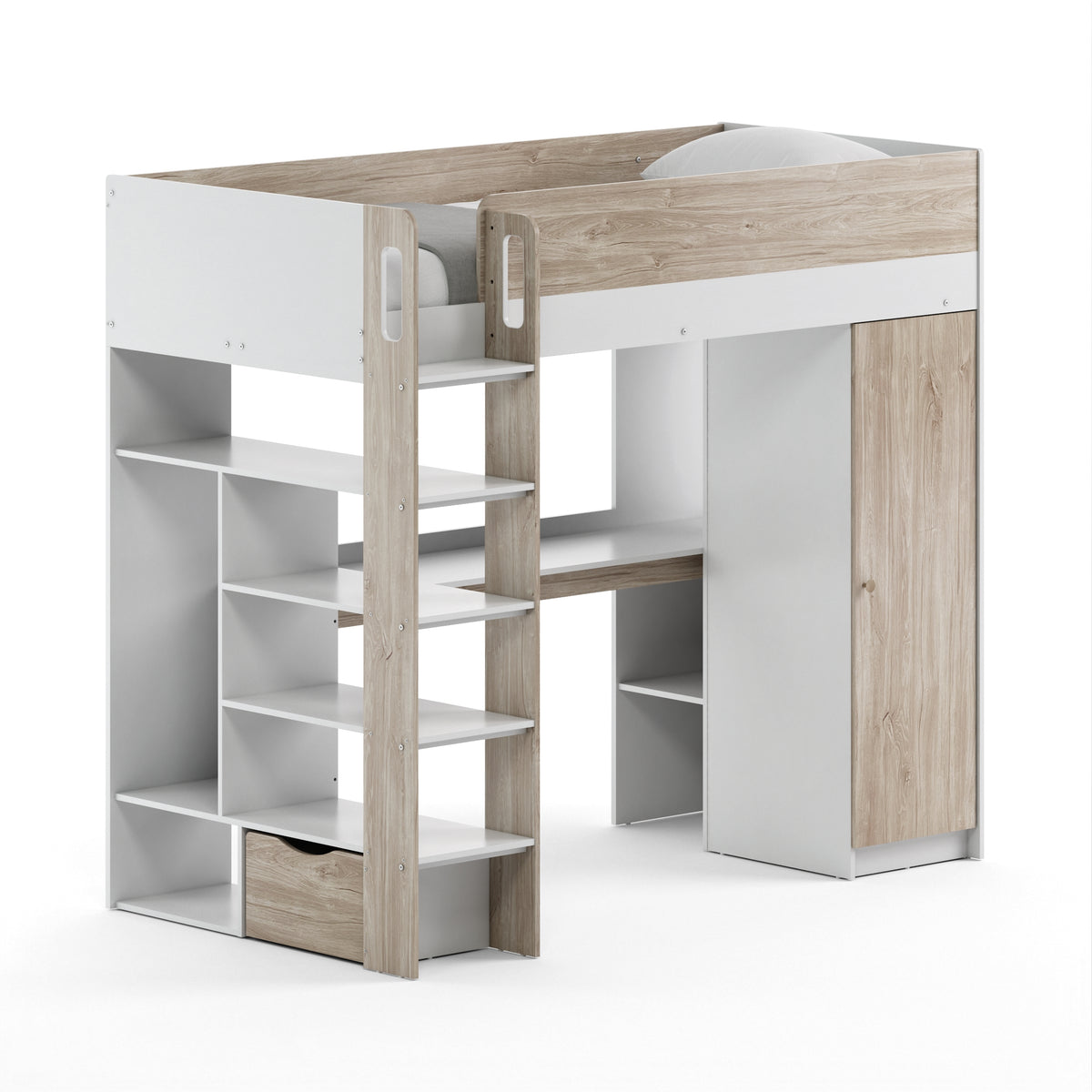 Eva hoogslaper met bureau – 90 x 200 cm – productaanzicht