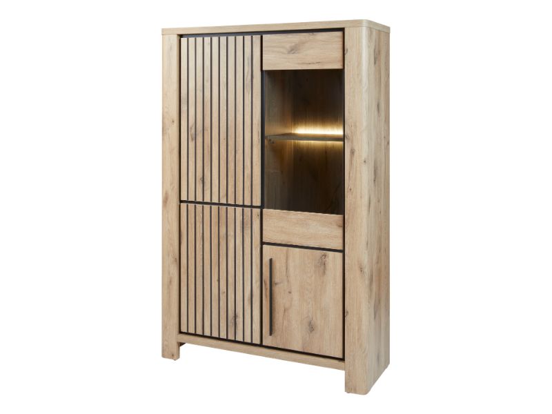 Glaskast Santos 120 cm in Canyon oak