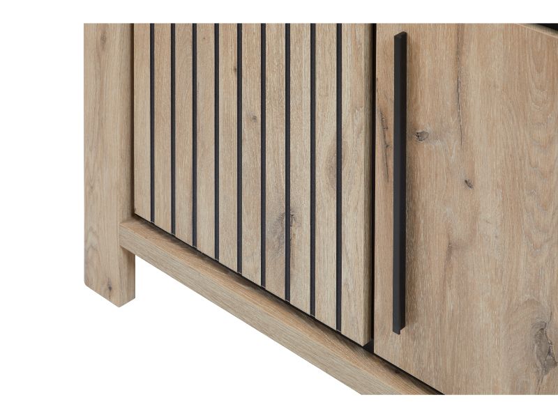 Detail van glaskast Santos in Canyon oak