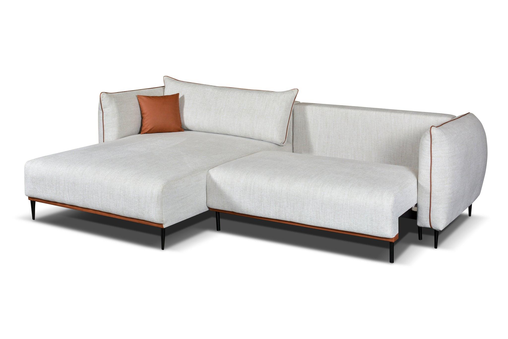 Hoeksalon met slaapfunctie Toscane - Extra brede longchair - Salon - Meubelen Robbrecht